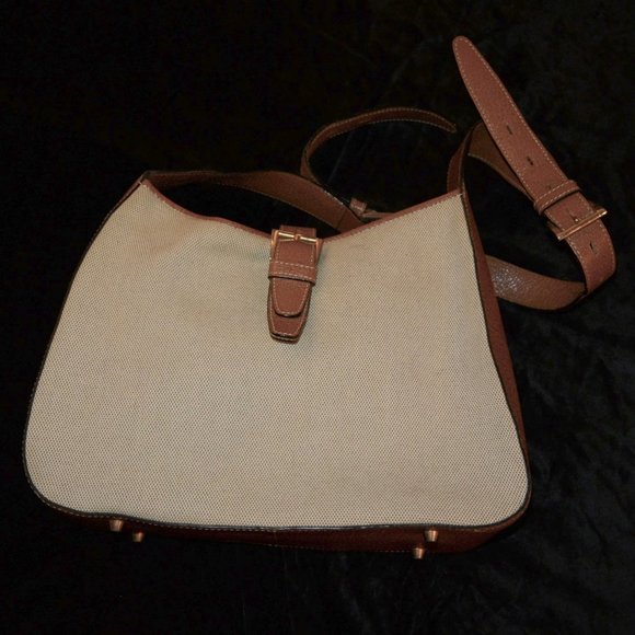 RENE Italy CANVAS & LEATHER SHOULDER BAG - Picture 2 of 8
